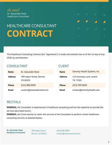 Contract For Health Concepts Examples