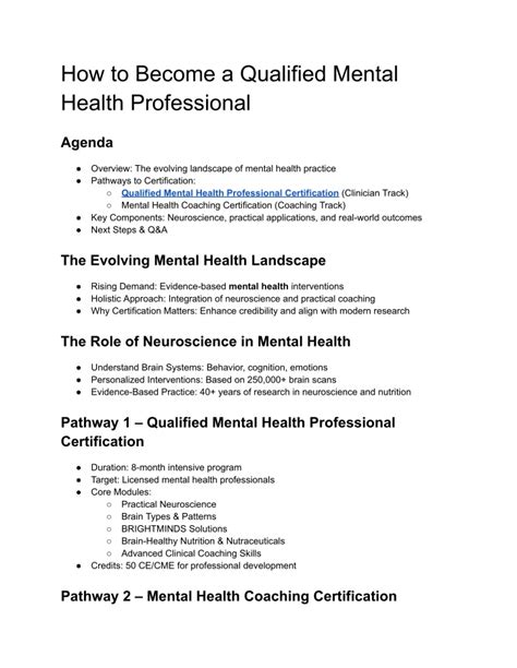 Qualified Mental Health Professional Certification